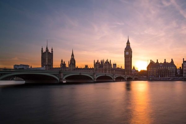Big Ben and river thames at sunset